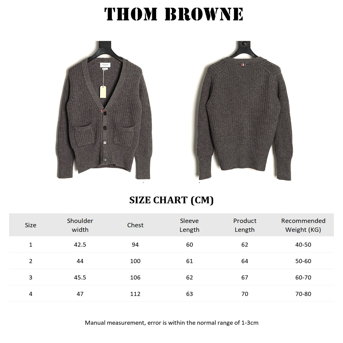 THOM BROWNE Wool Cardigan