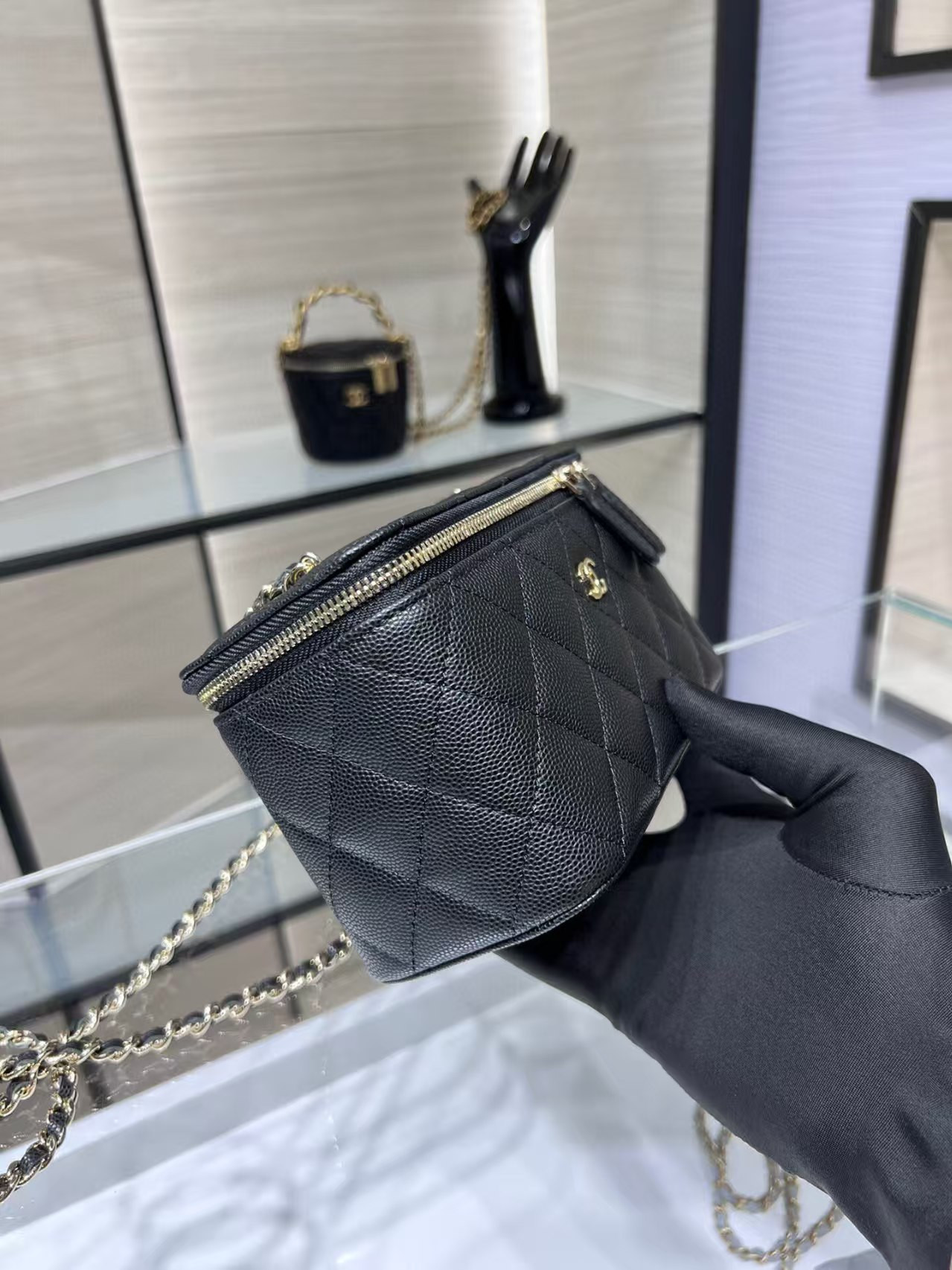 Ch**el Clutch With Chain 10x16x8cm