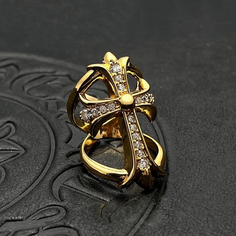 Ch*0me He**ts Cross Cutout Ring