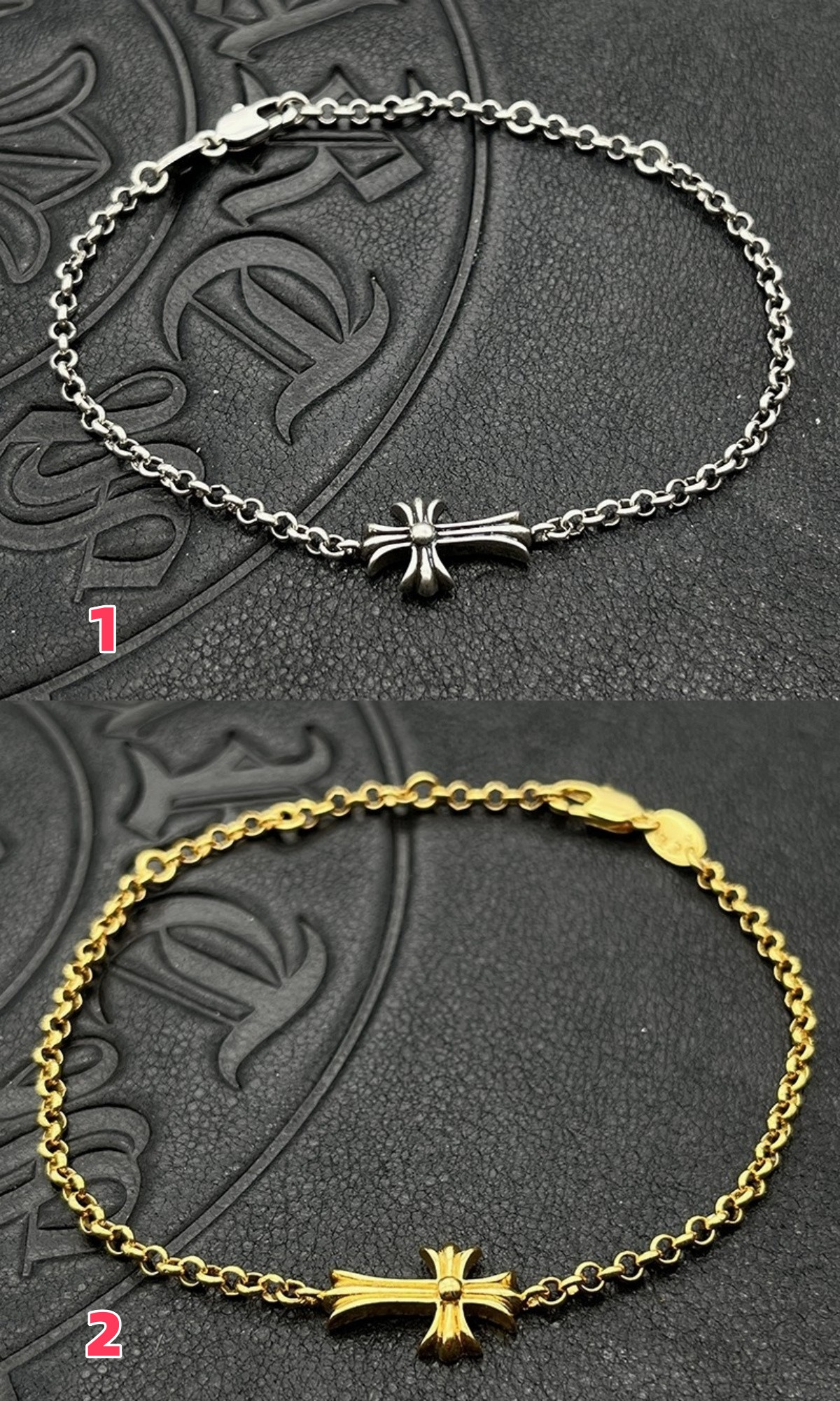Ch*0me He**ts Cross Bracelet