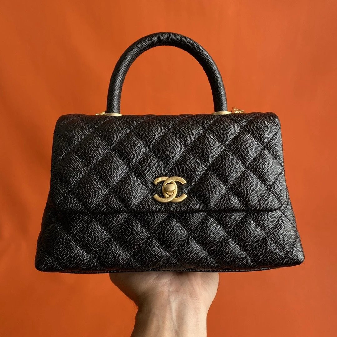 Ch**el FLAP BAG WITH TOP HANDLE