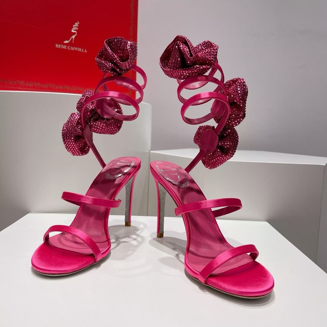 UA RENÉ CAOVILLA FLOWER WRAP SANDAL 95mm