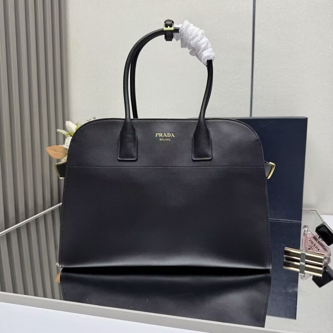 Pra*a Large Leather Tote Bag Without Box 24.5x38x18cm