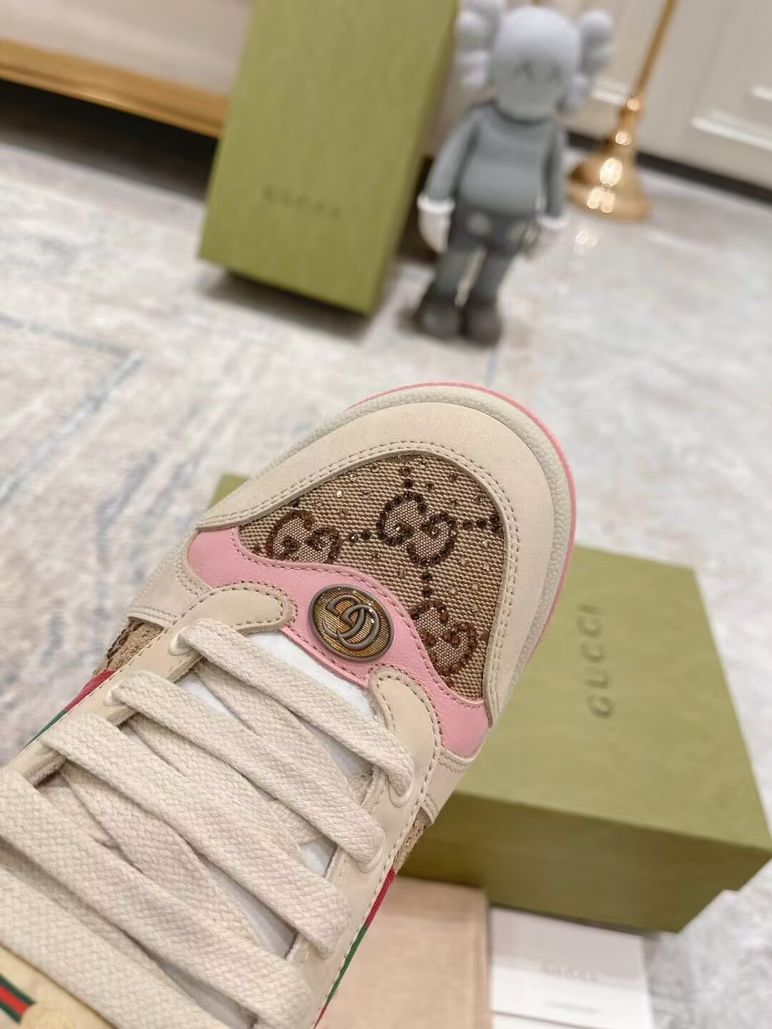 UA Gvc*1 Wmns GG Screener GG Canvas Beige Pink