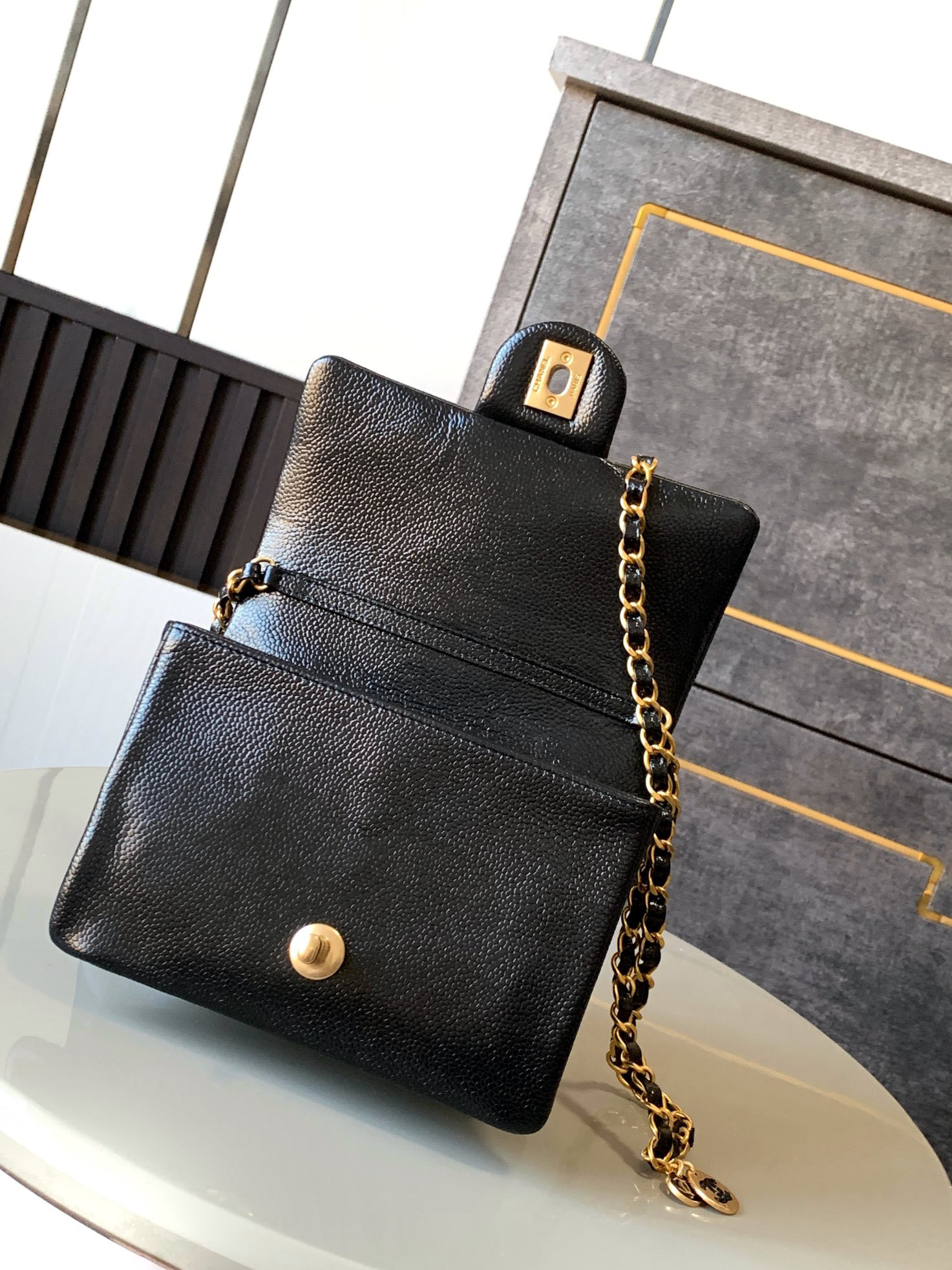 Ch**el MINI FLAP BAG 13 × 17.5 × 6 cm