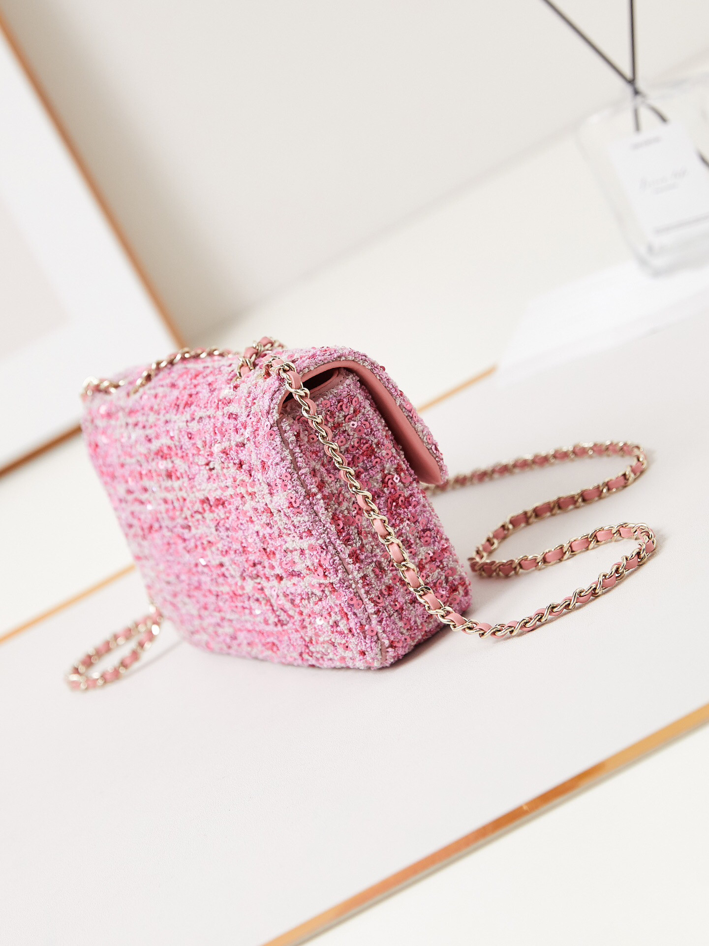 Ch**el Mini CF Rose Gold Hardware 20x15x7cm