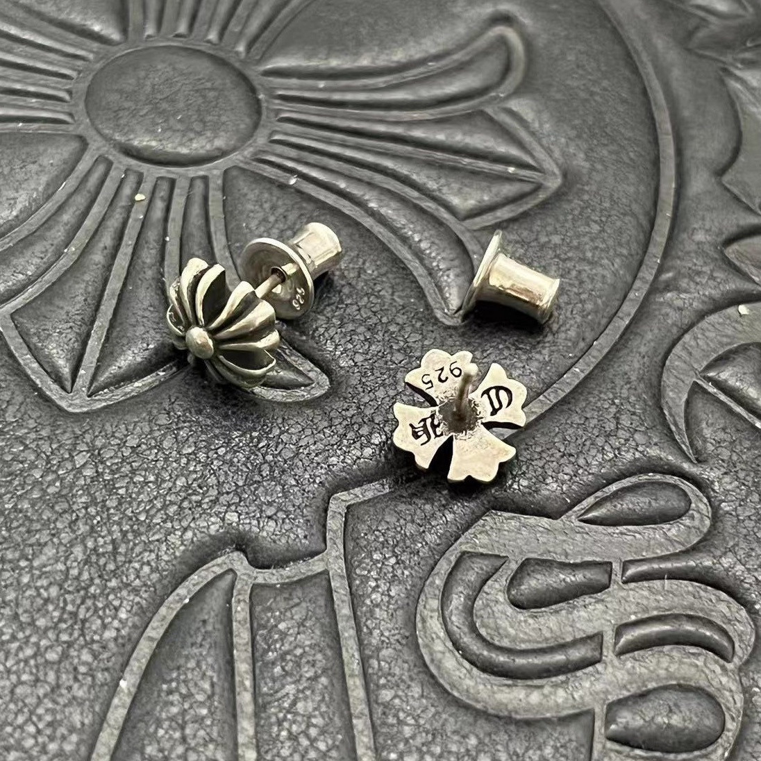 Ch*0me He**ts Cross Stud Earrings