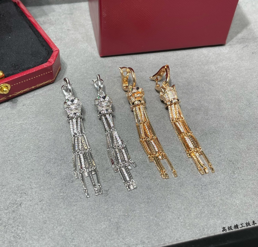 Ca*t1er Spotted Leopard Tassel Earrings