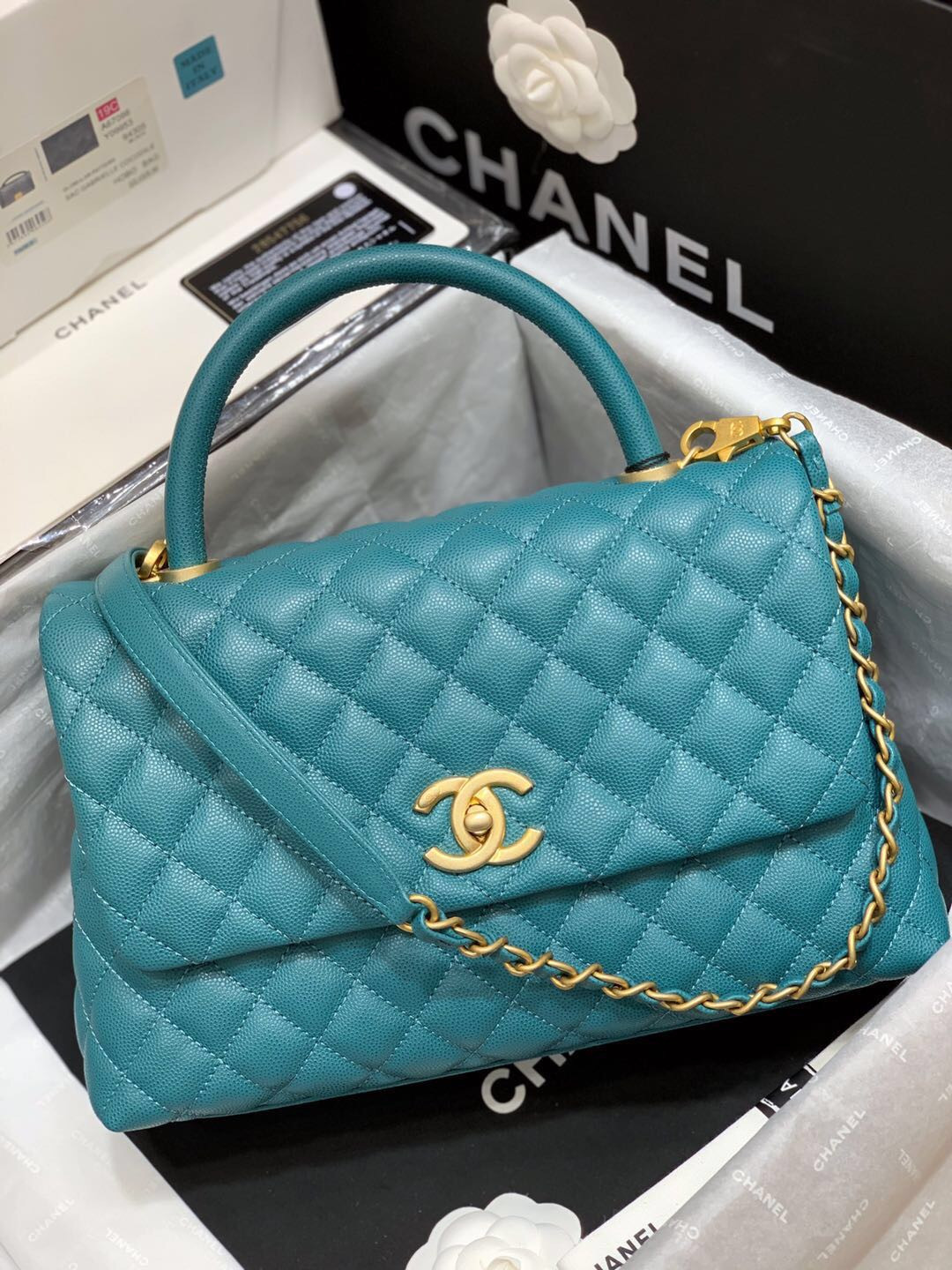 Ch**el COCO Handle bag medium 28cm