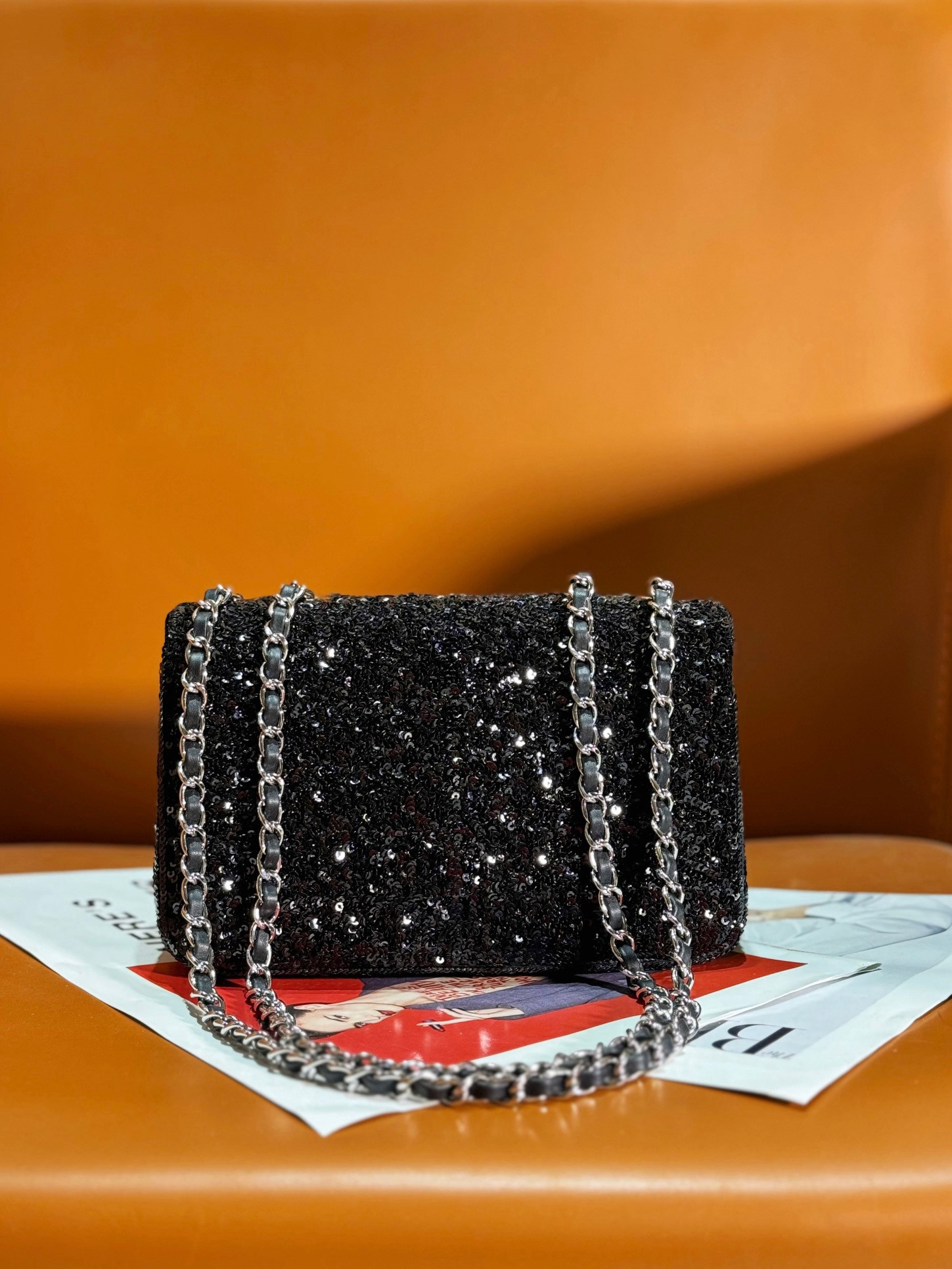 Ch**el Sequin Flap Bag 20CM