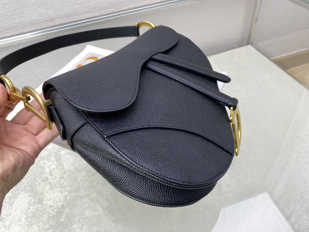 D10r Saddle Bag Indigo Black Grained Calfskin 25.5x20x6.5cm