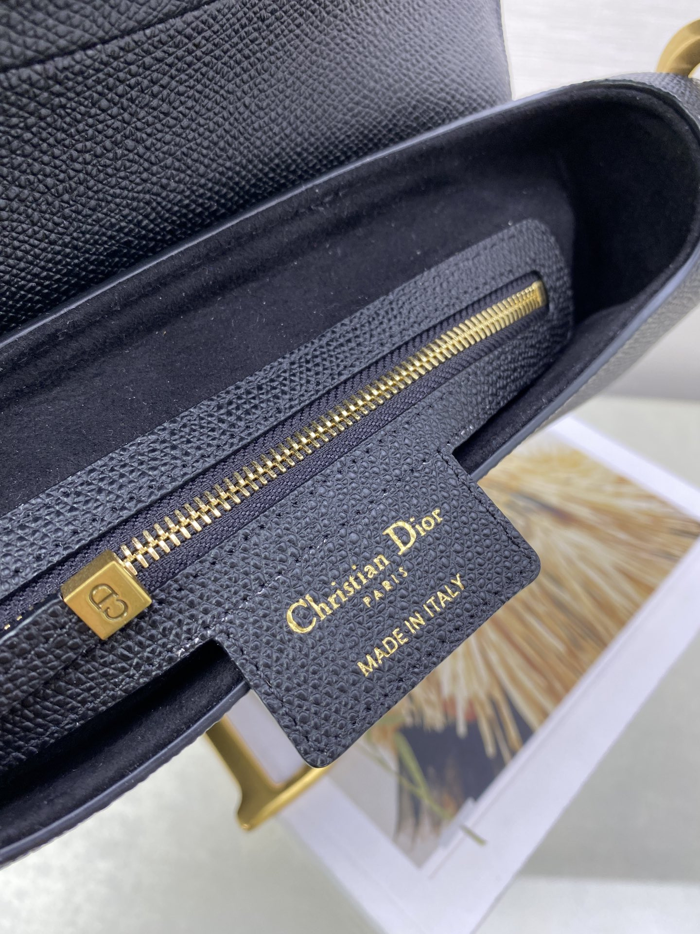 D10r Saddle Bag Indigo Black Grained Calfskin 25.5x20x6.5cm