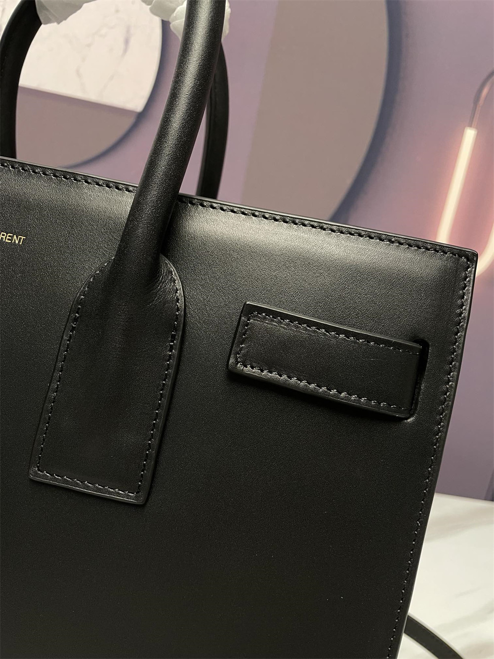 Y51 SAC DE JOUR SMALL IN SHINY LEATHER BLACK