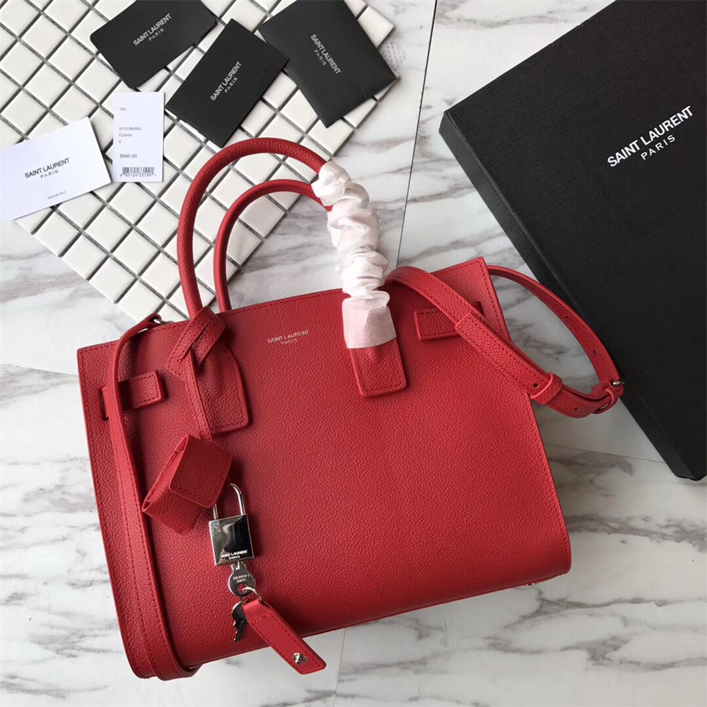 Y51 SAC DE JOUR BABY IN GRAINED LEATHER SHINY RED