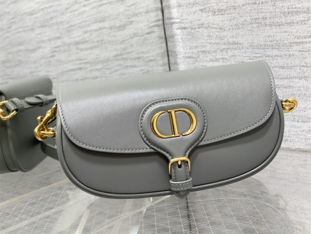 D10r BOBBY EAST-WEST BAG Latte Box Calfskin Grey