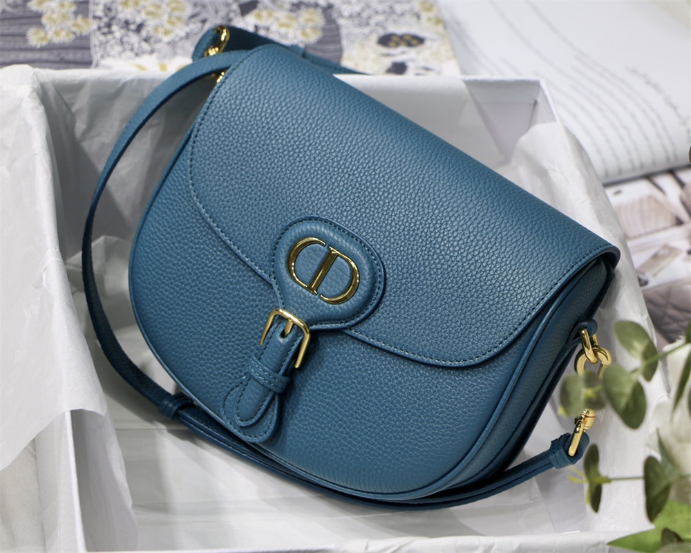 MEDIUM D10r BOBBY BAG Blue Grained Calfskin