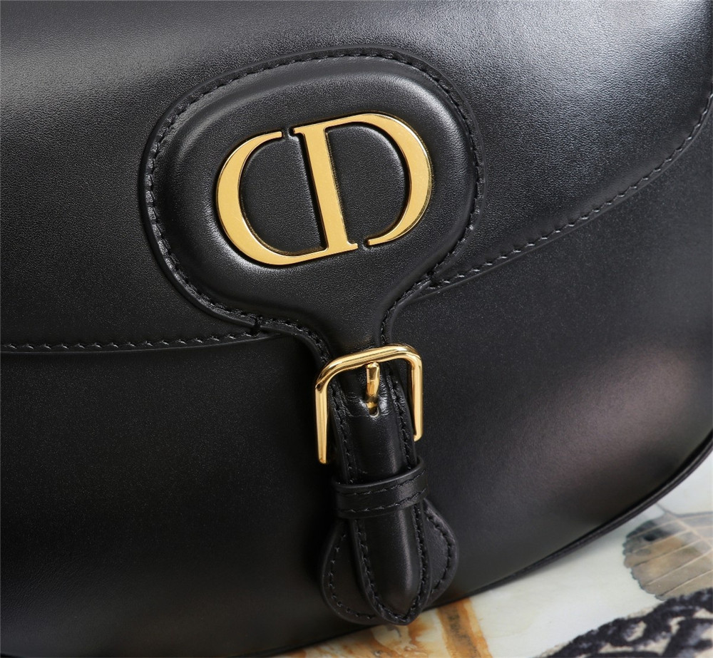 LARGE D10r BOBBY BAG Black Box Calfskin