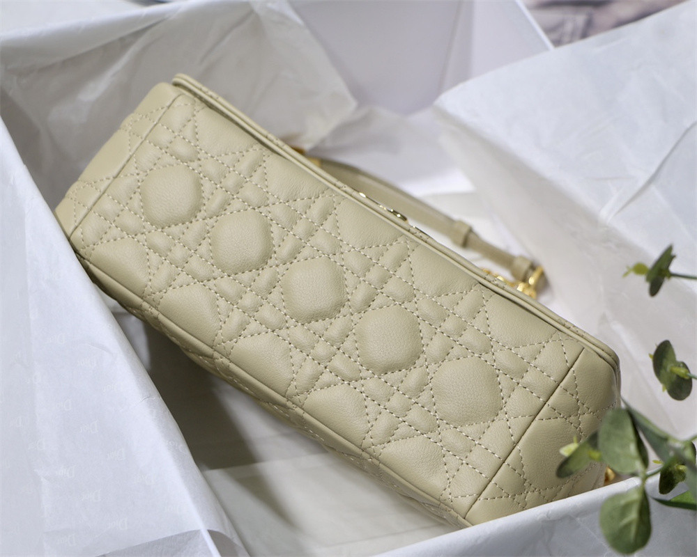 MEDIUM D10r CARO BAG Beige S*pple Cannage Calfskin 25.5 x 15.5 x 8 cm