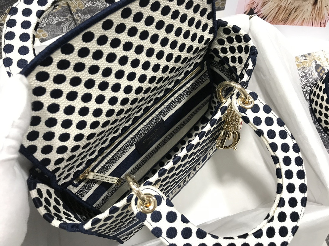 MEDIUM D10r LADY D-LITE BAG polka dots 24 x 20 x 11 cm
