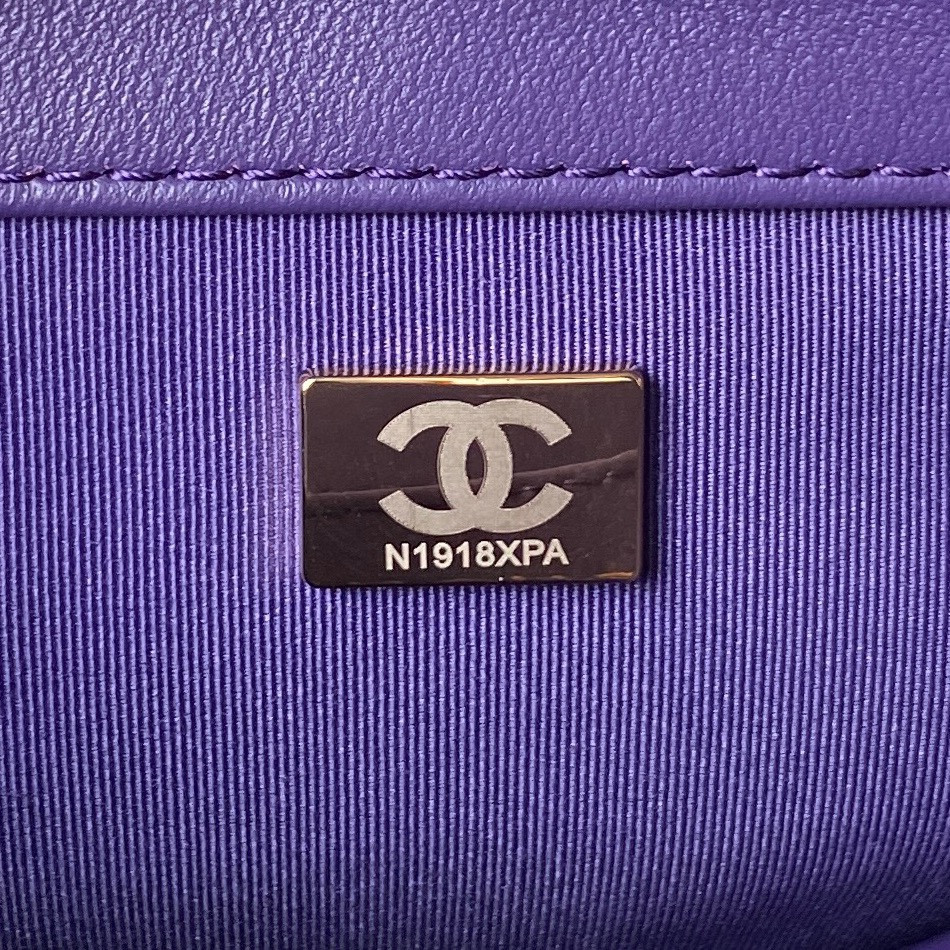 Ch**el BAGUETTE BAG PURPLE 17.5×20×5cm