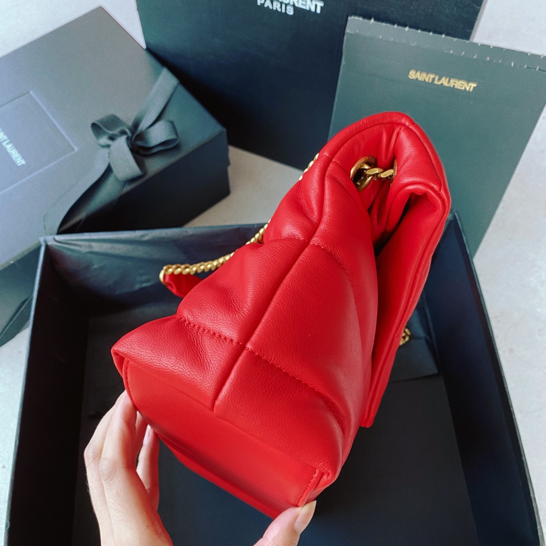 Y51 PUFFER SMALL IN NAPPA LEATHER RED 11.4 X 6.6 X 4.3 INCHES