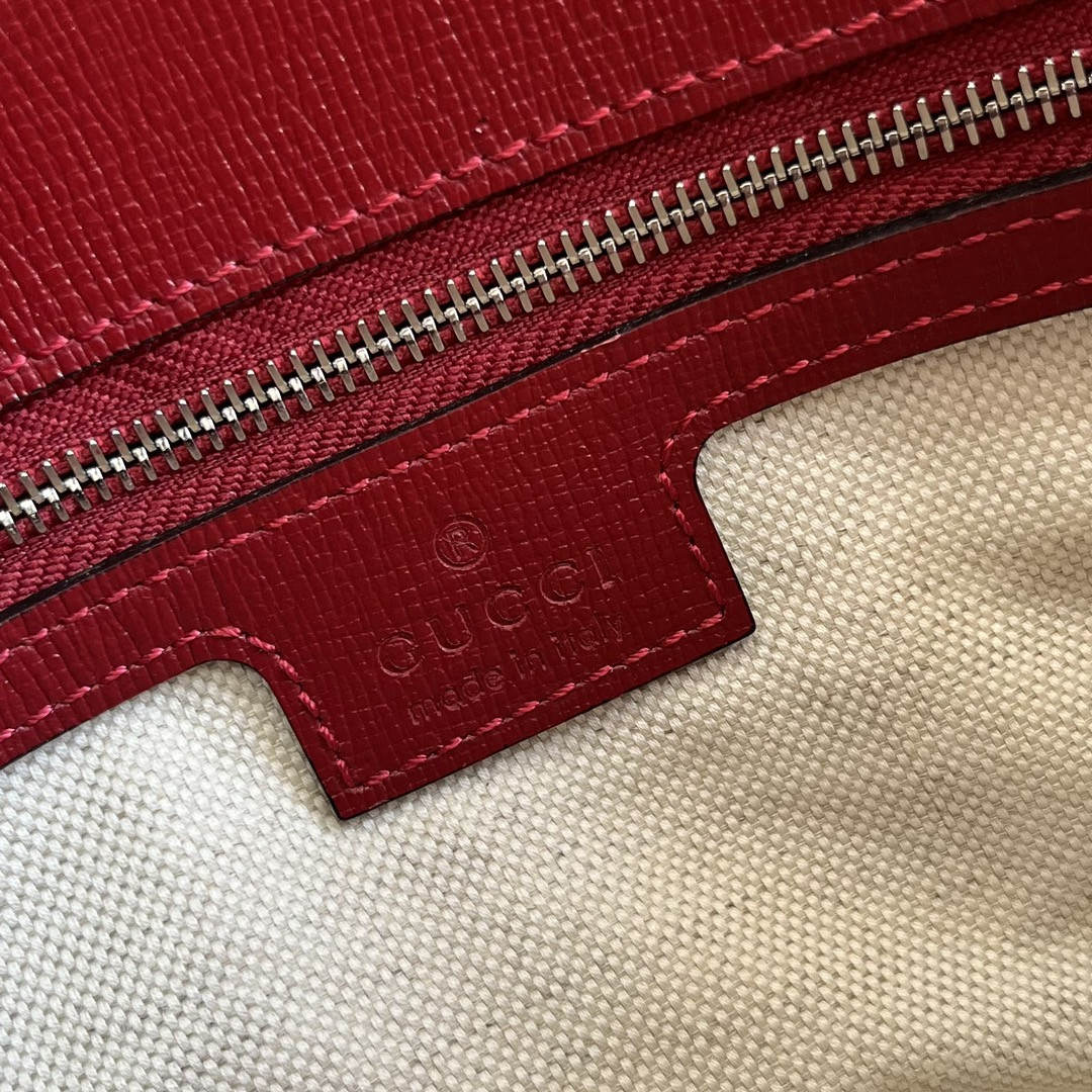 Gvc*1 HORSEBIT 1955 SMALL SHOULDER BAG RED 10.4"W x 6.7-4.1"H x 3.1-1.6"D
