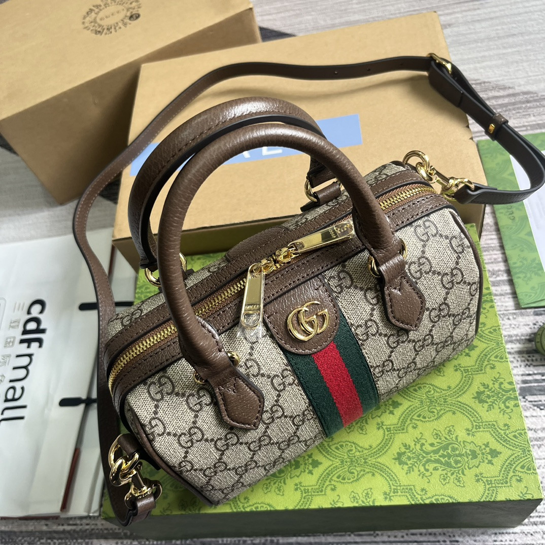 Gvc*1 OPHIDIA S*pER small BAG Beige and ebony 14x21.5x11.5cm