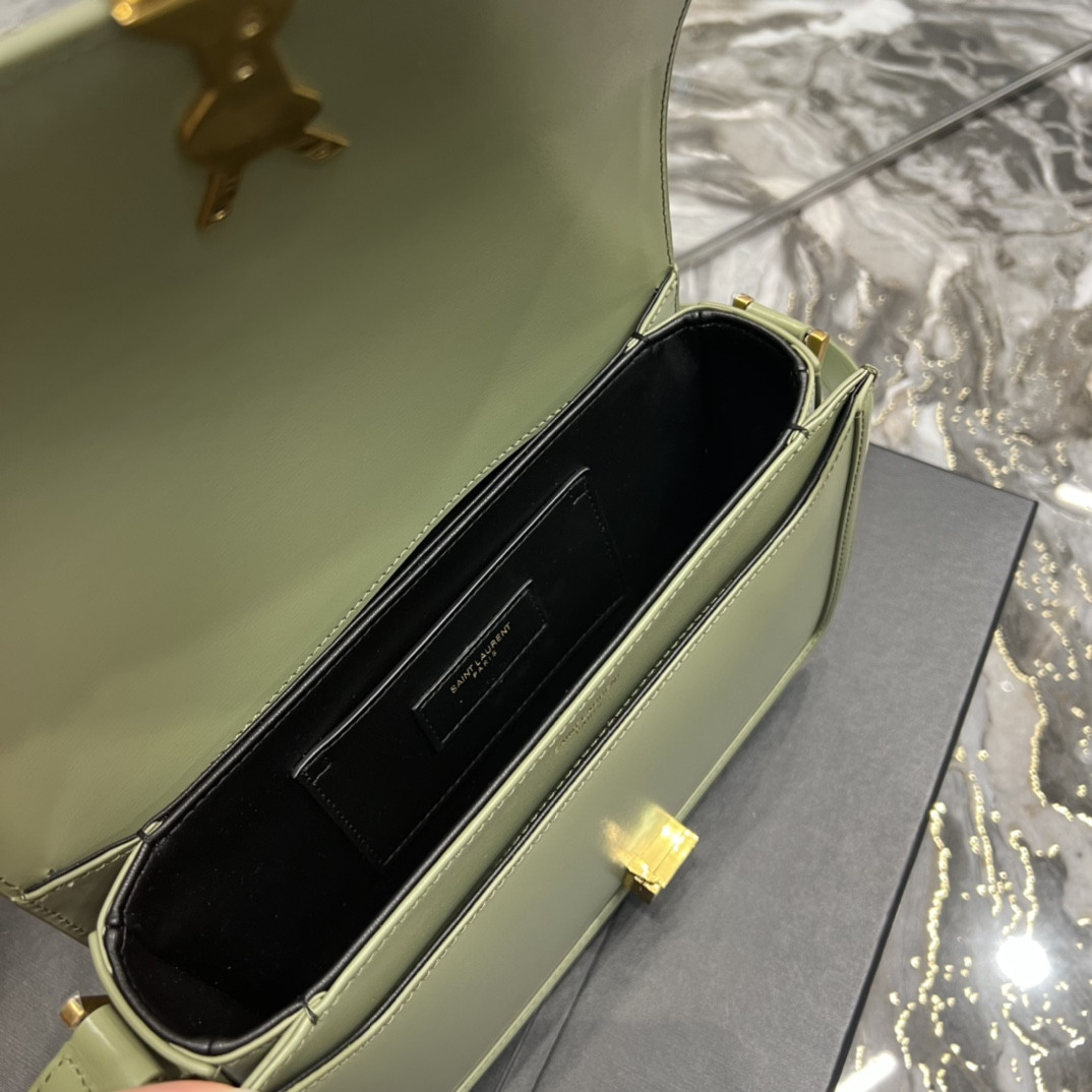Y51 SOLFERINO MEDIUM SATCHEL IN BOX Sa1nt Lau*nt LIGHT GREEN 9.1 X 6.3 X 2.4 INCHES
