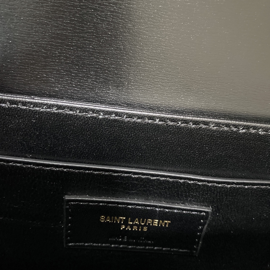 Y51 SOLFERINO SMALL SATCHEL IN BOX Sa1nt Lau*nt BLACK 7.4 X 5.1 X 1.9 INCHES