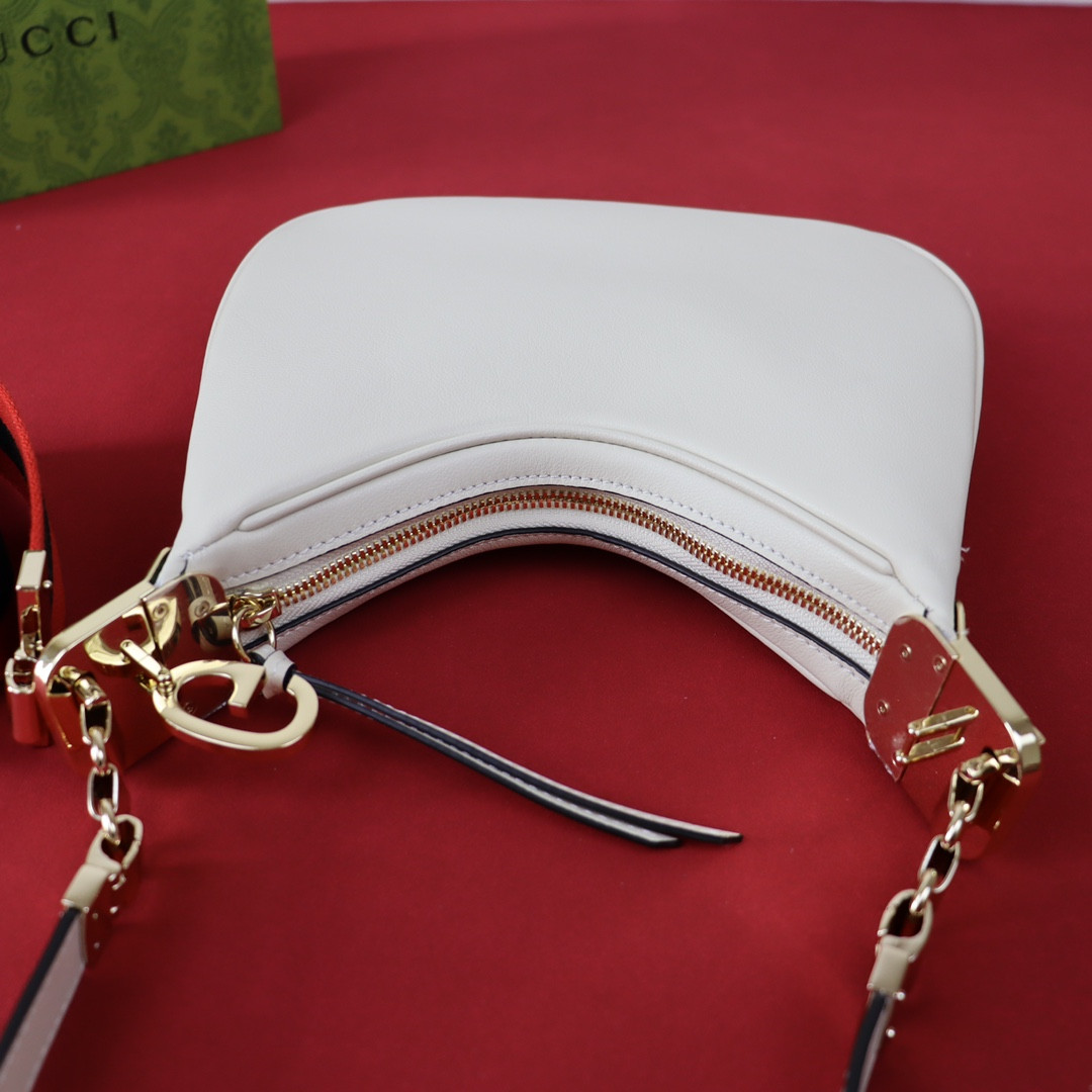 Gvc*1 ATTACHE SMALL SHOULDER BAG WHITE 9"W x 8.7"H x 2"D
