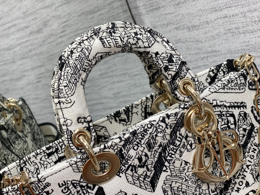 D10r Lady D-Joy bag medium black white 26 x 13.5 x 5 cm