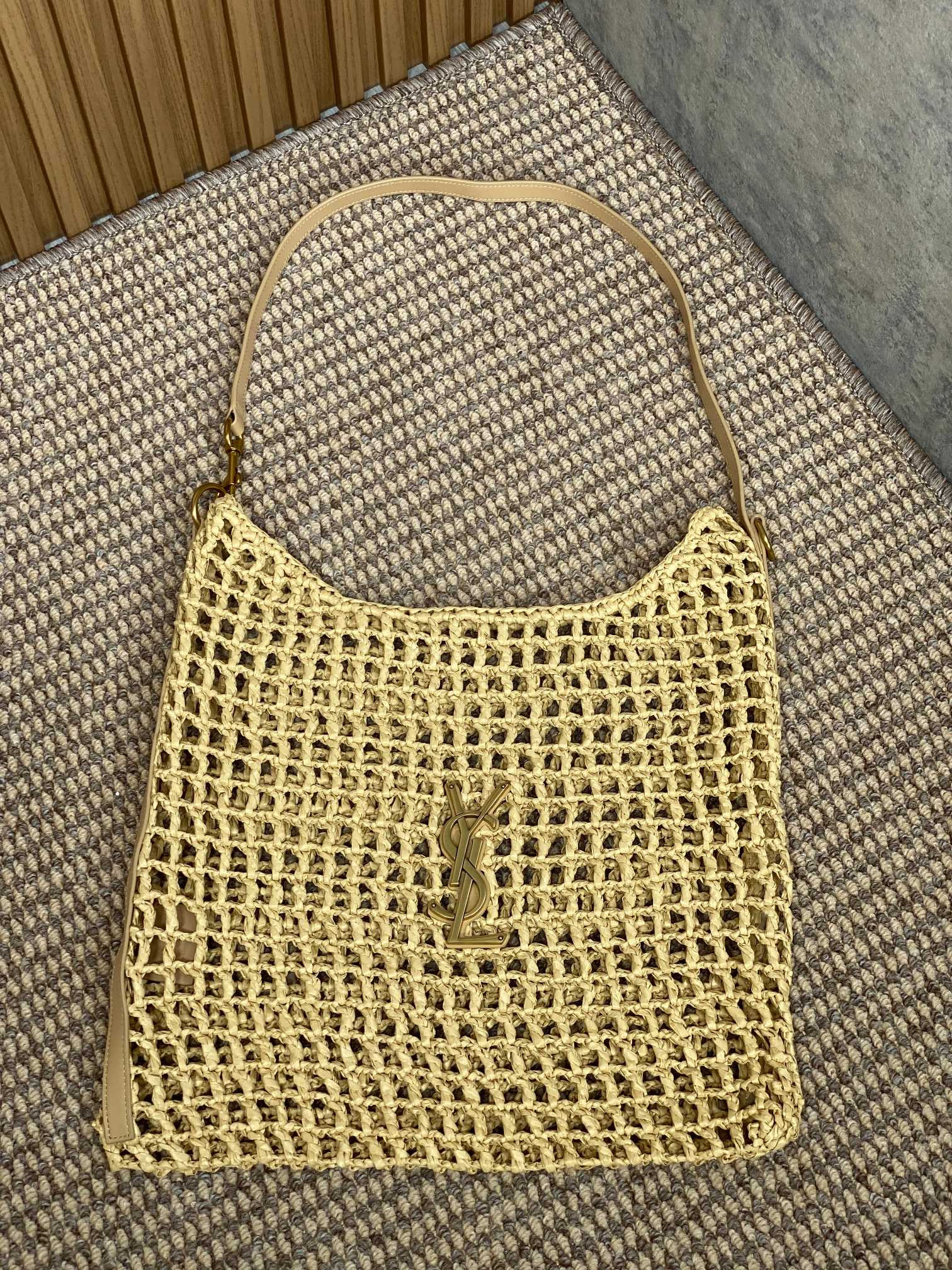 Y51 OXALIS BAG IN RAFFIA MACRAMÉ  Color Natural 14.6X15.7X1.2INCHES