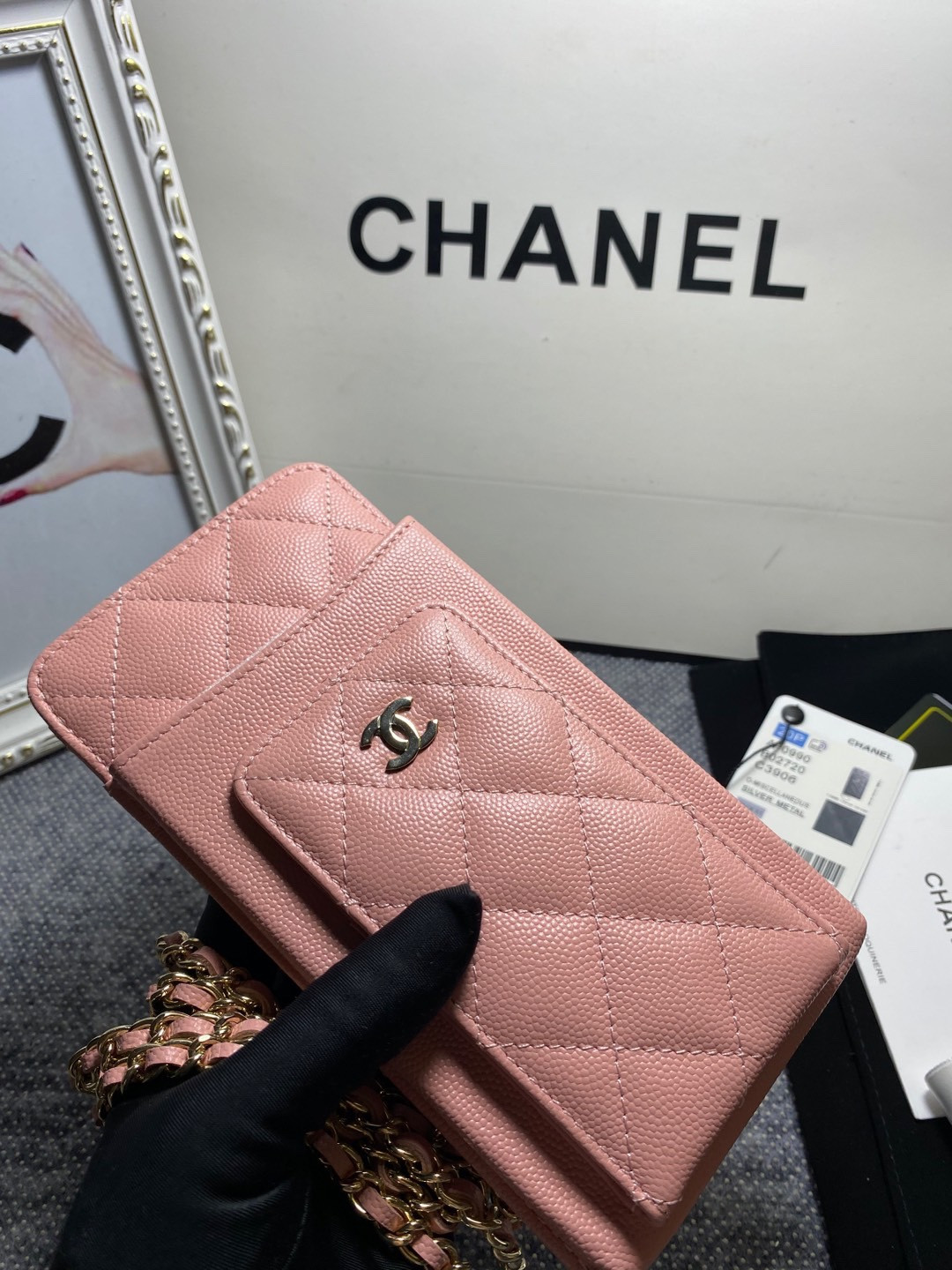 Ch**el LONG ZIPPED WALLET 19-11cm