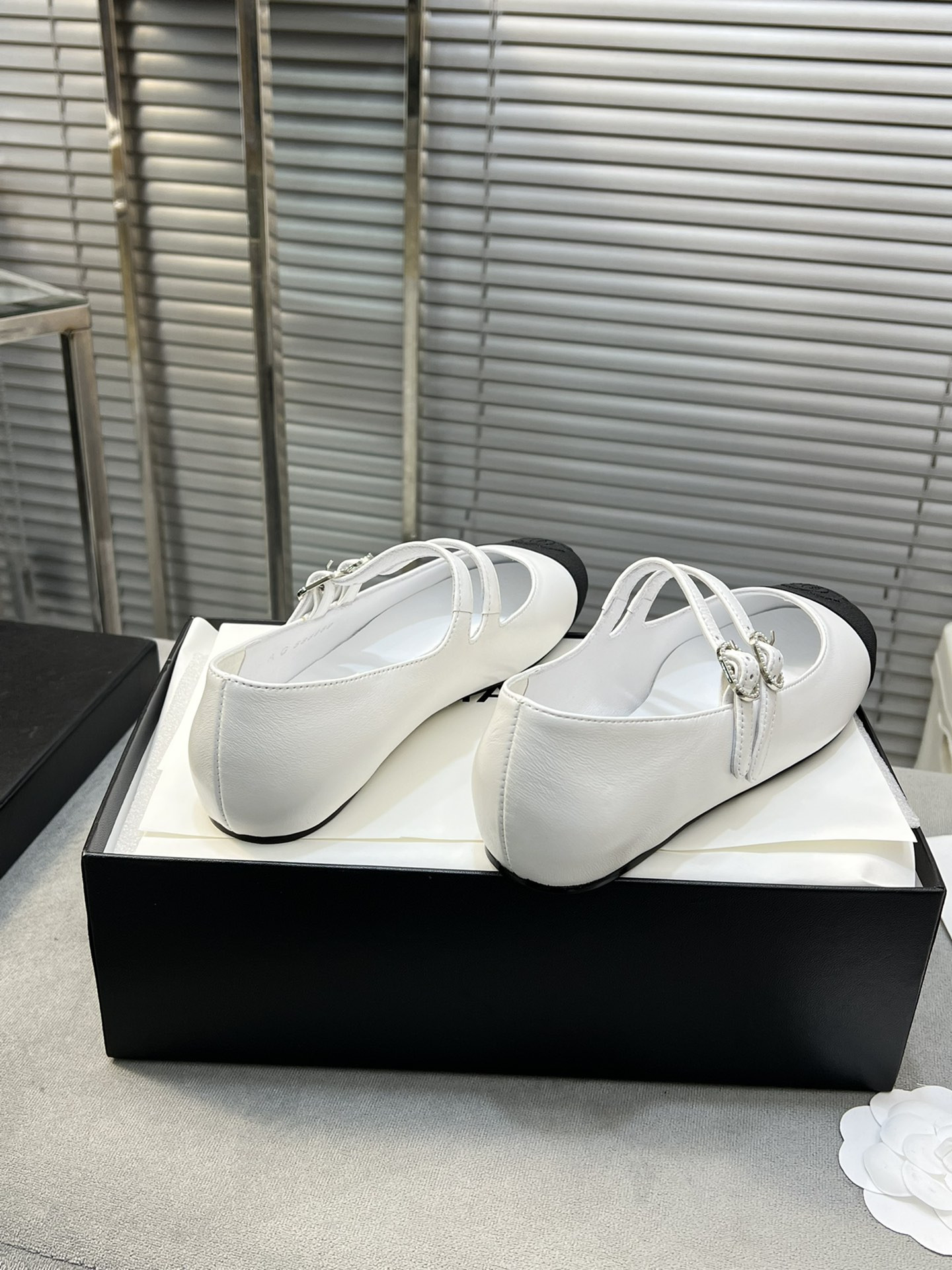 UA Ch**el MARY JANES Lambskin & Grosgrain