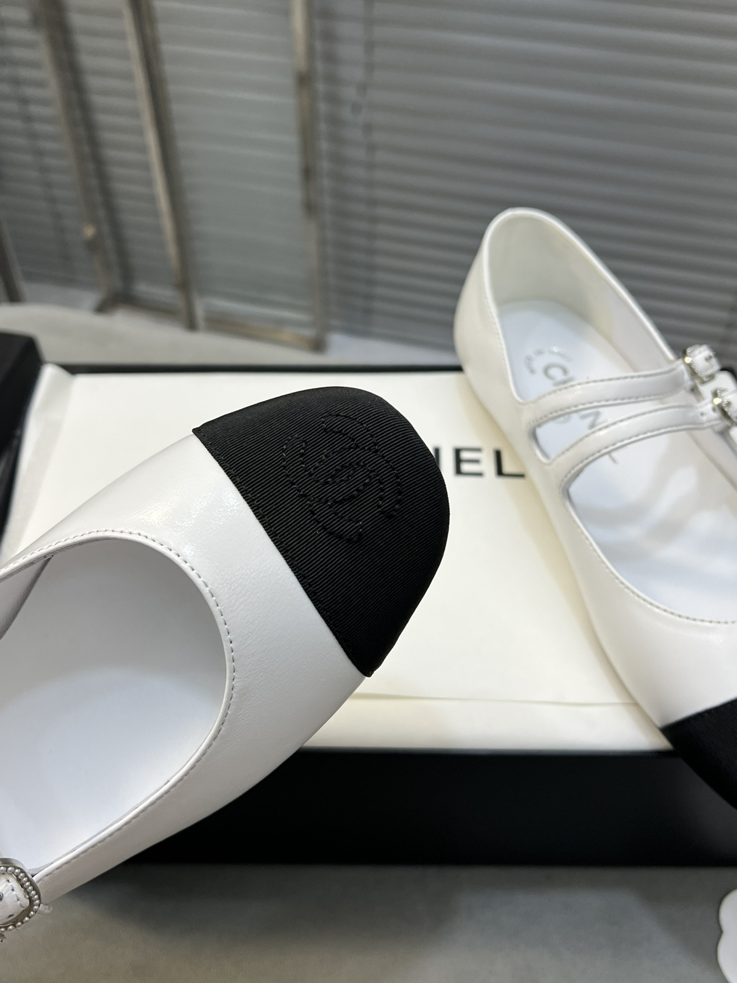 UA Ch**el MARY JANES Lambskin & Grosgrain