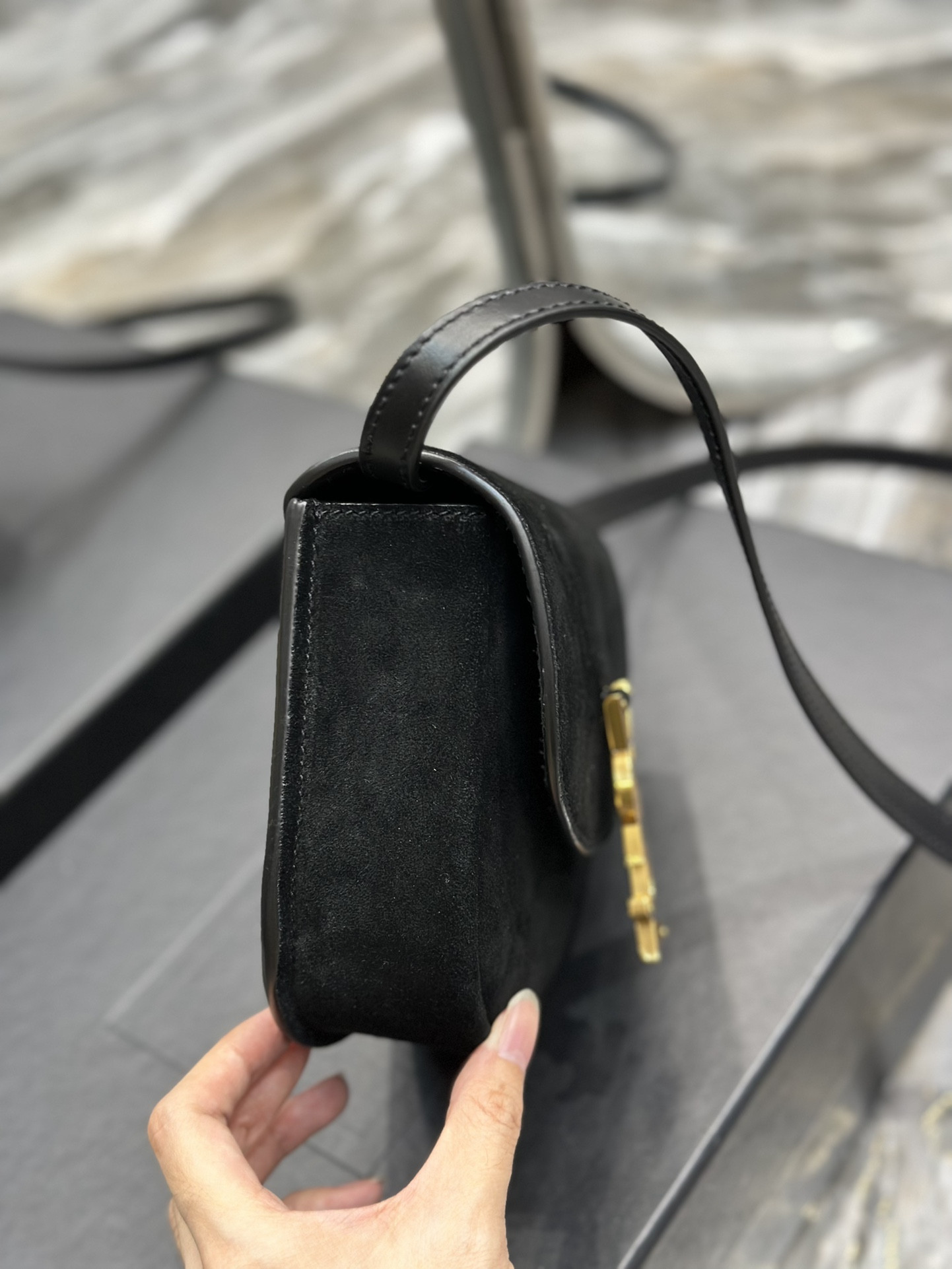 Y51 KAIA SMALL SATCHEL IN SMOOTH LEATHER  7.2 X 6.1 X 2.1 INCHES