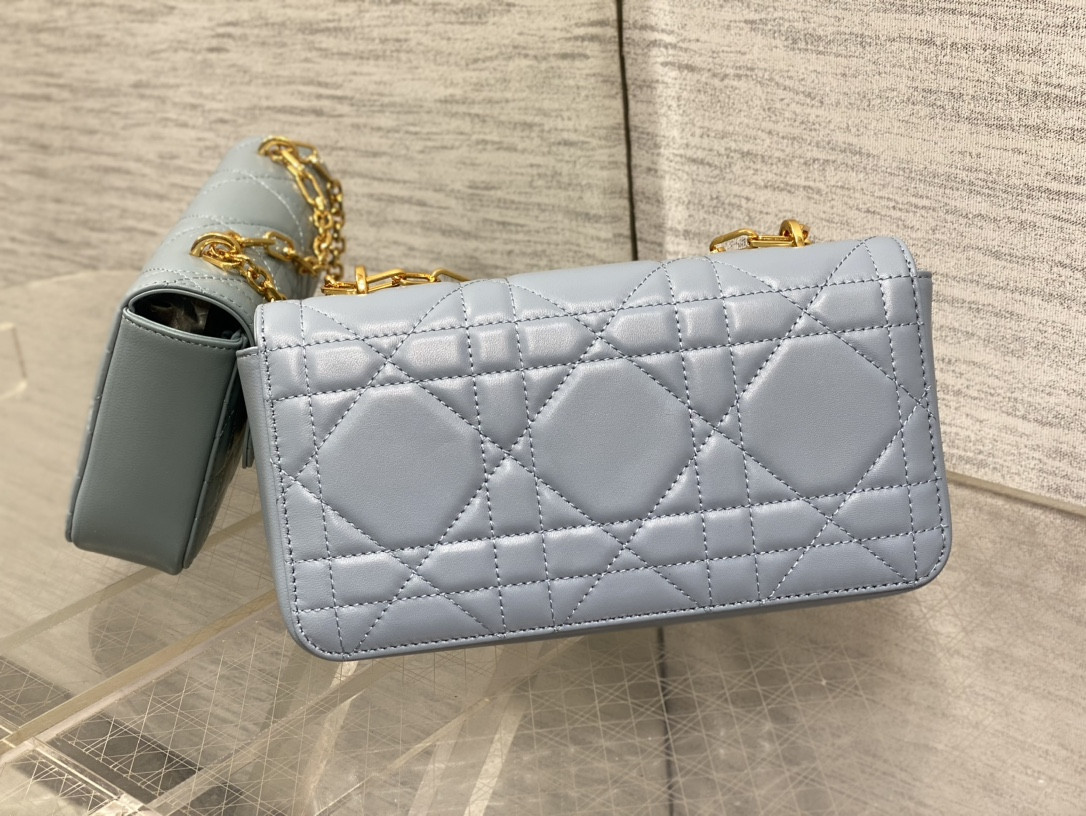 D10r Mini D10r Ange Bag Blue Macrocannage Calfskin 20 x 12 x 5 cm