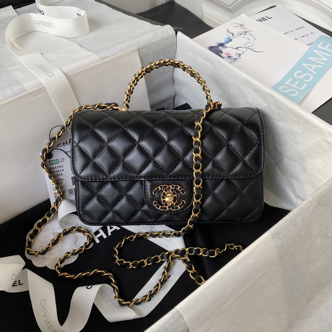 MINI FLAP BAG WITH TOP HANDLE 24C 12x20x6cm