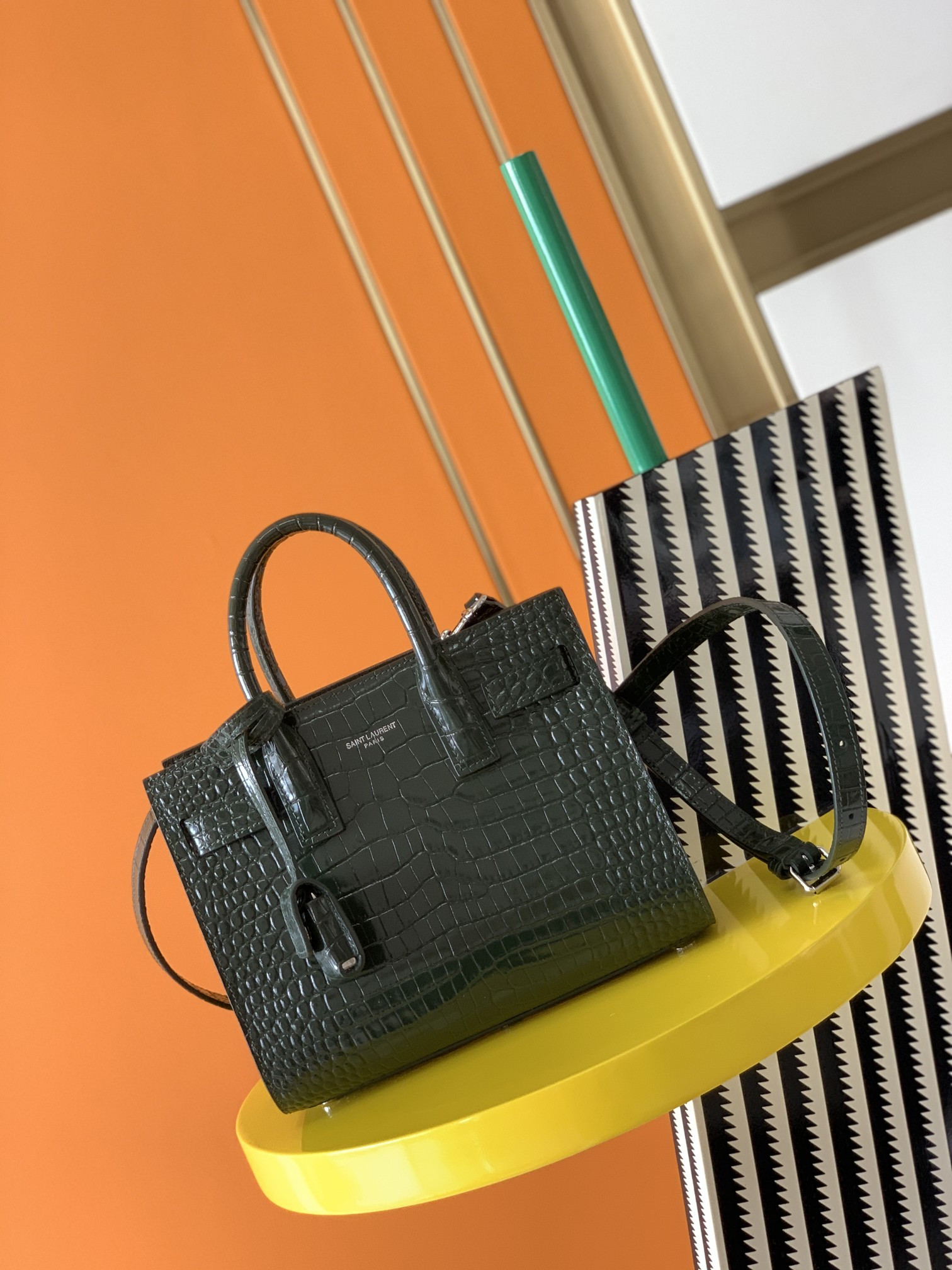 Y51 SAC DE JOUR IN CROCODILE EMBOSSED LEATHER - NANO 22x18x10.5cm