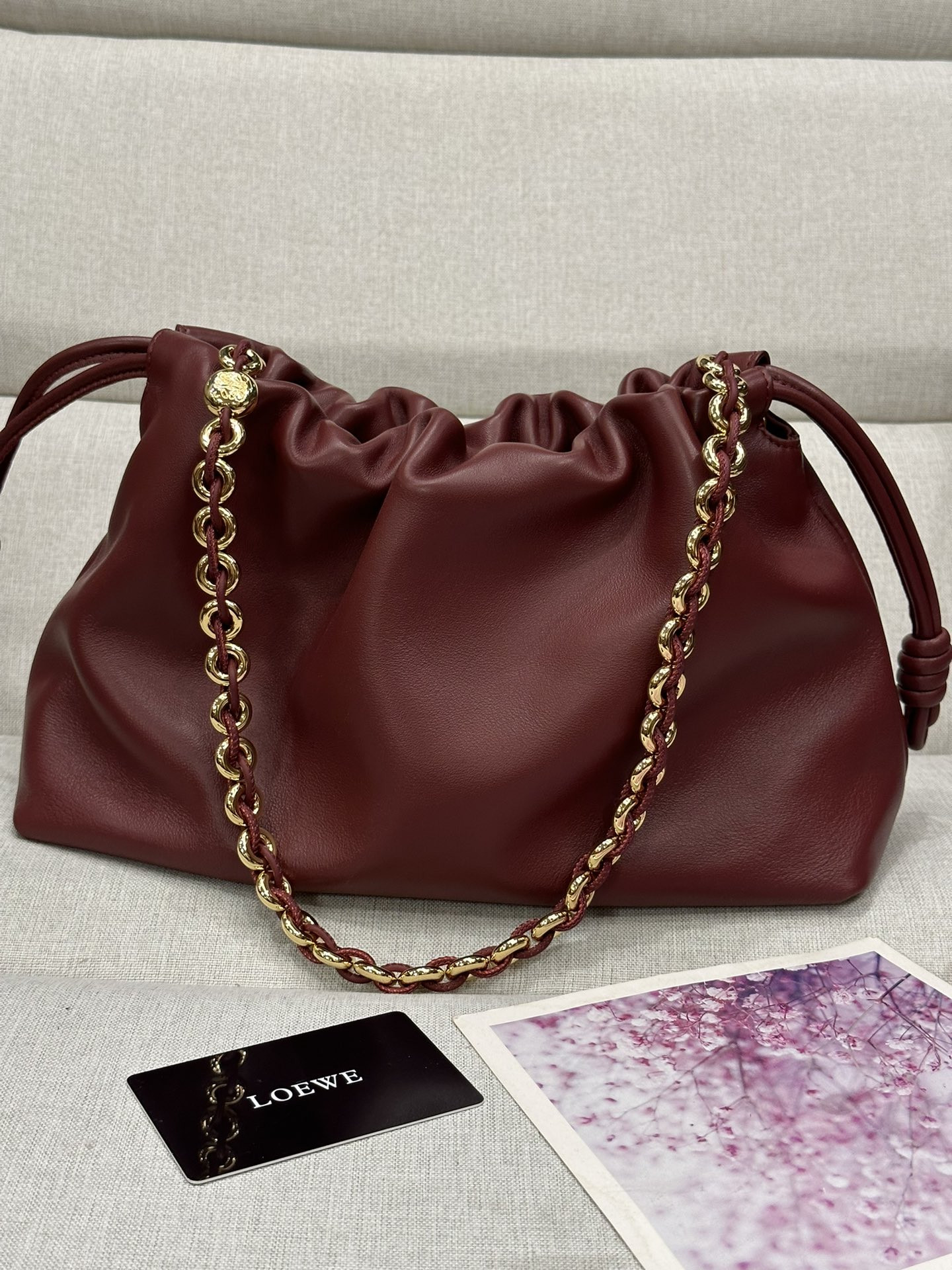 L0ew* Medium Flamenco purse in mellow nappa lambskin 30x10.5x20cm