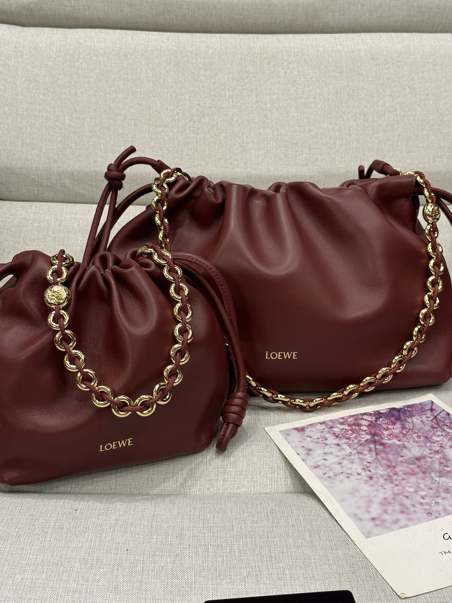 L0ew* Medium Flamenco purse in mellow nappa lambskin 30x10.5x20cm