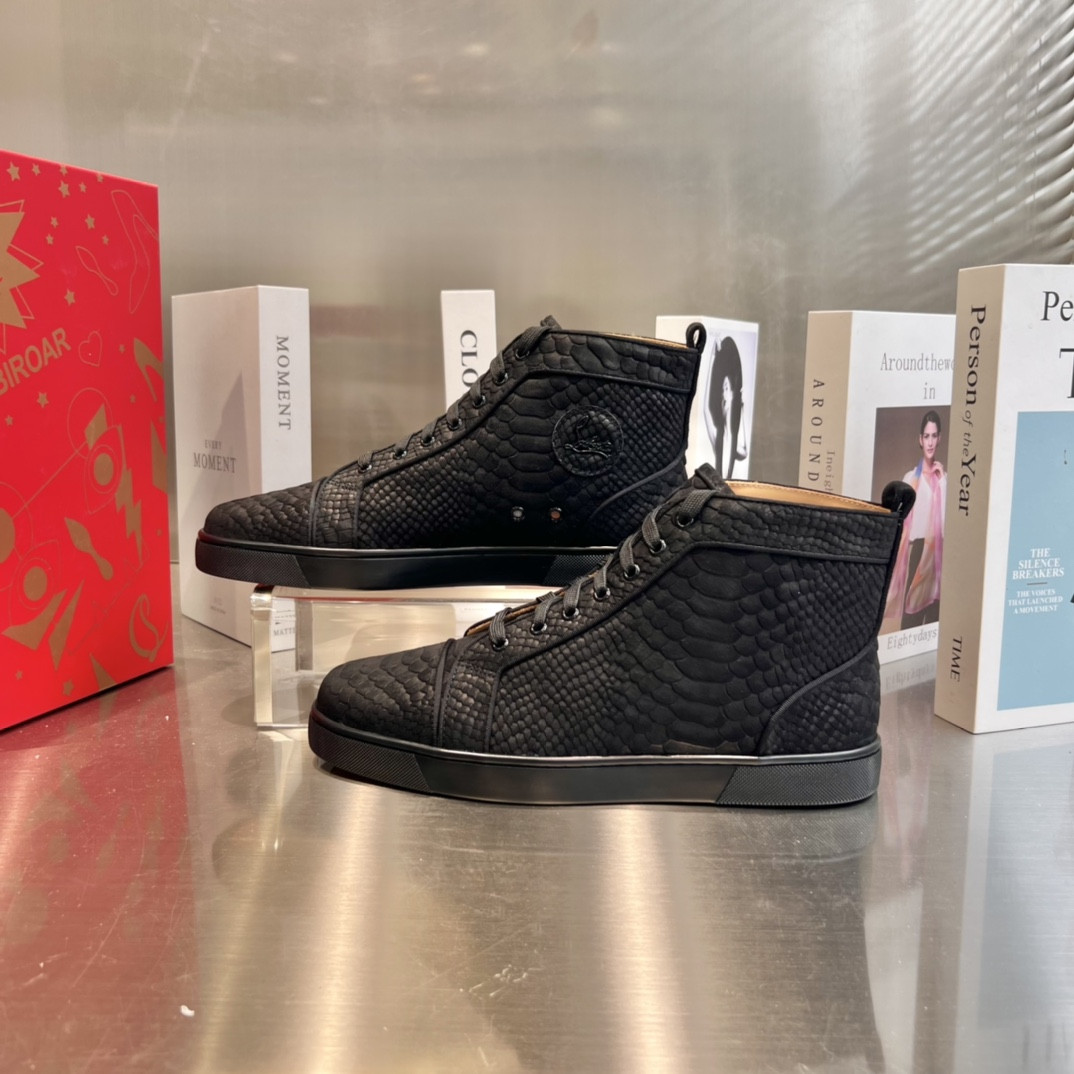 UA Chr1st1an Louboutin high-top matte snake print version