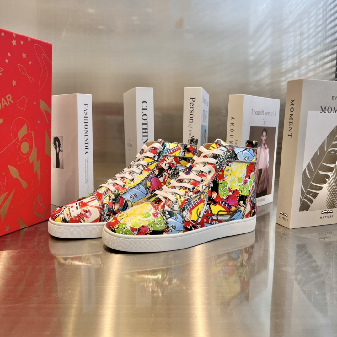 UA Chr1st1an Louboutin high-top matte snake print version