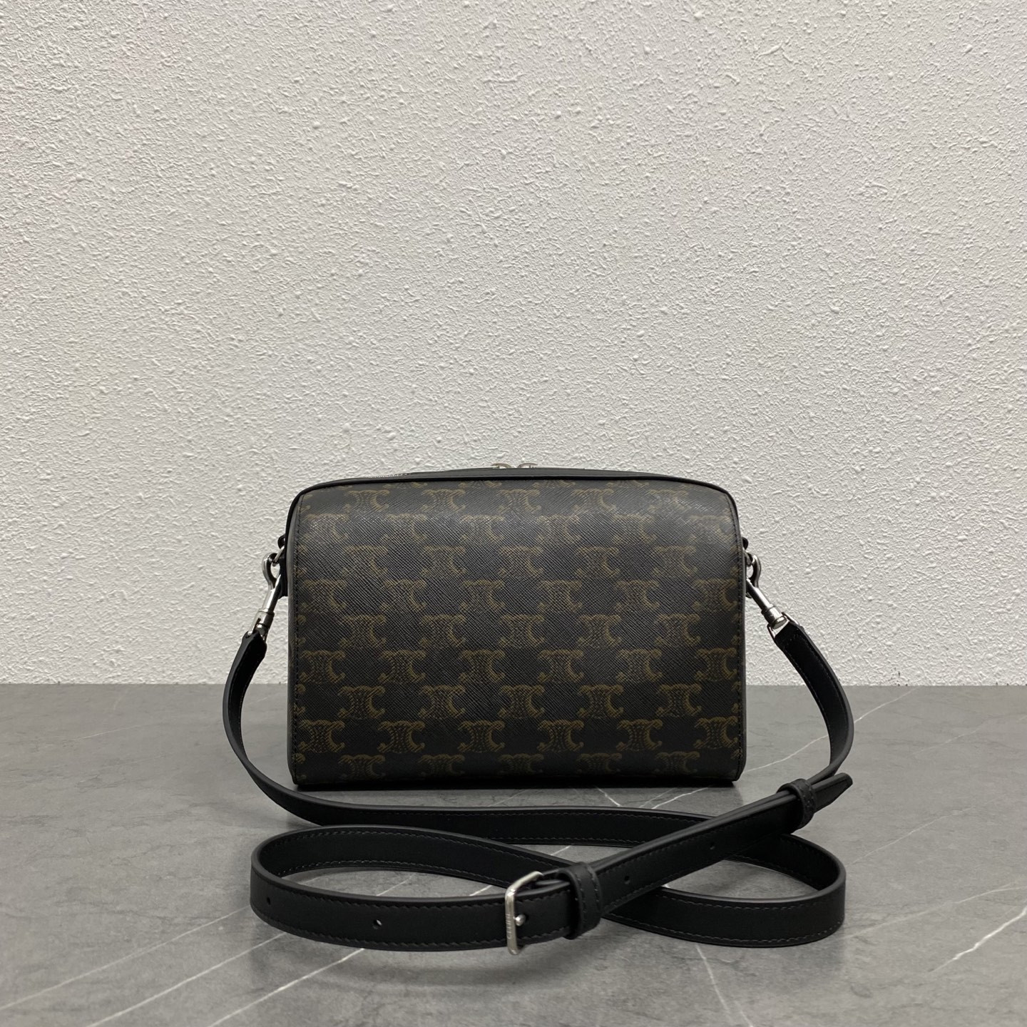 Ce1i*e MINI BOSTON IN TRIOMPHE CANVAS AND CALFSKIN 22x16x10cm