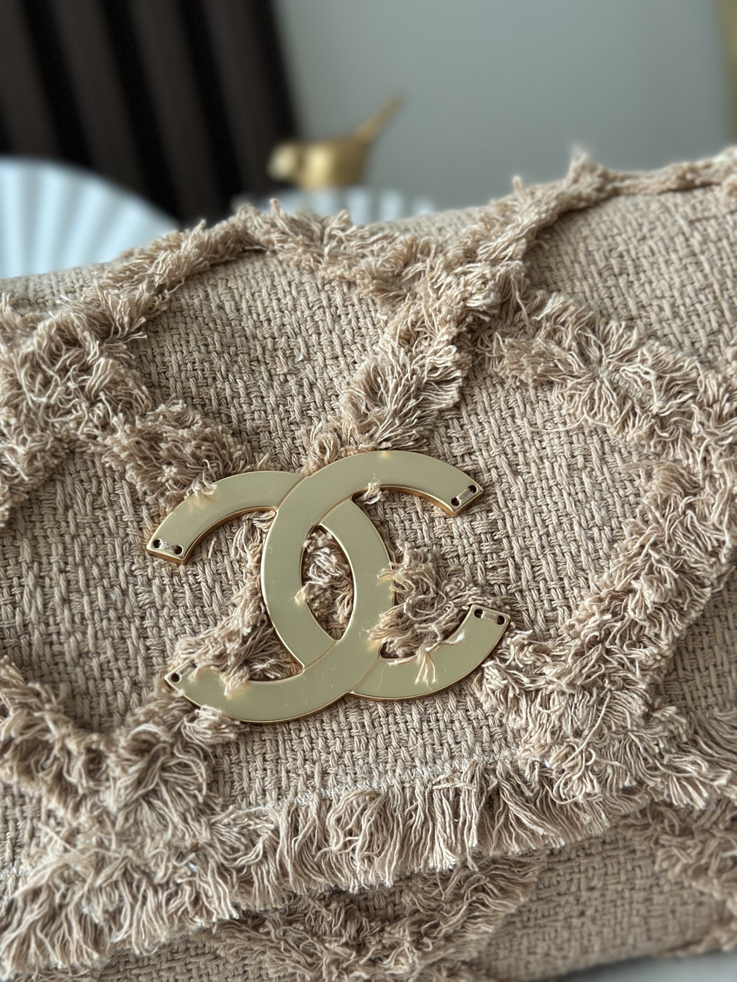 Ch**el vintage Flap bag 38x21x11cm