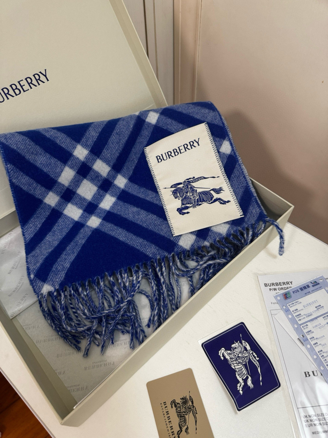 Bv*b*rry scarf 30x180cm 100% cashmere