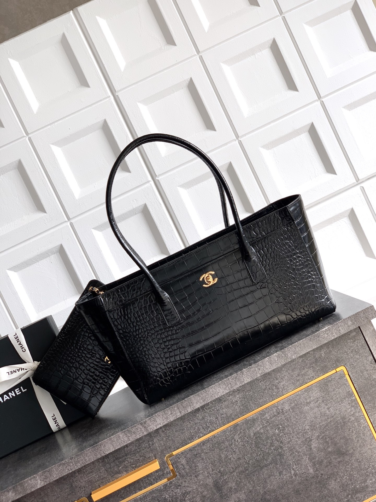 Ch**el Tote Crocodile-embossed Bag 35x21x12cm
