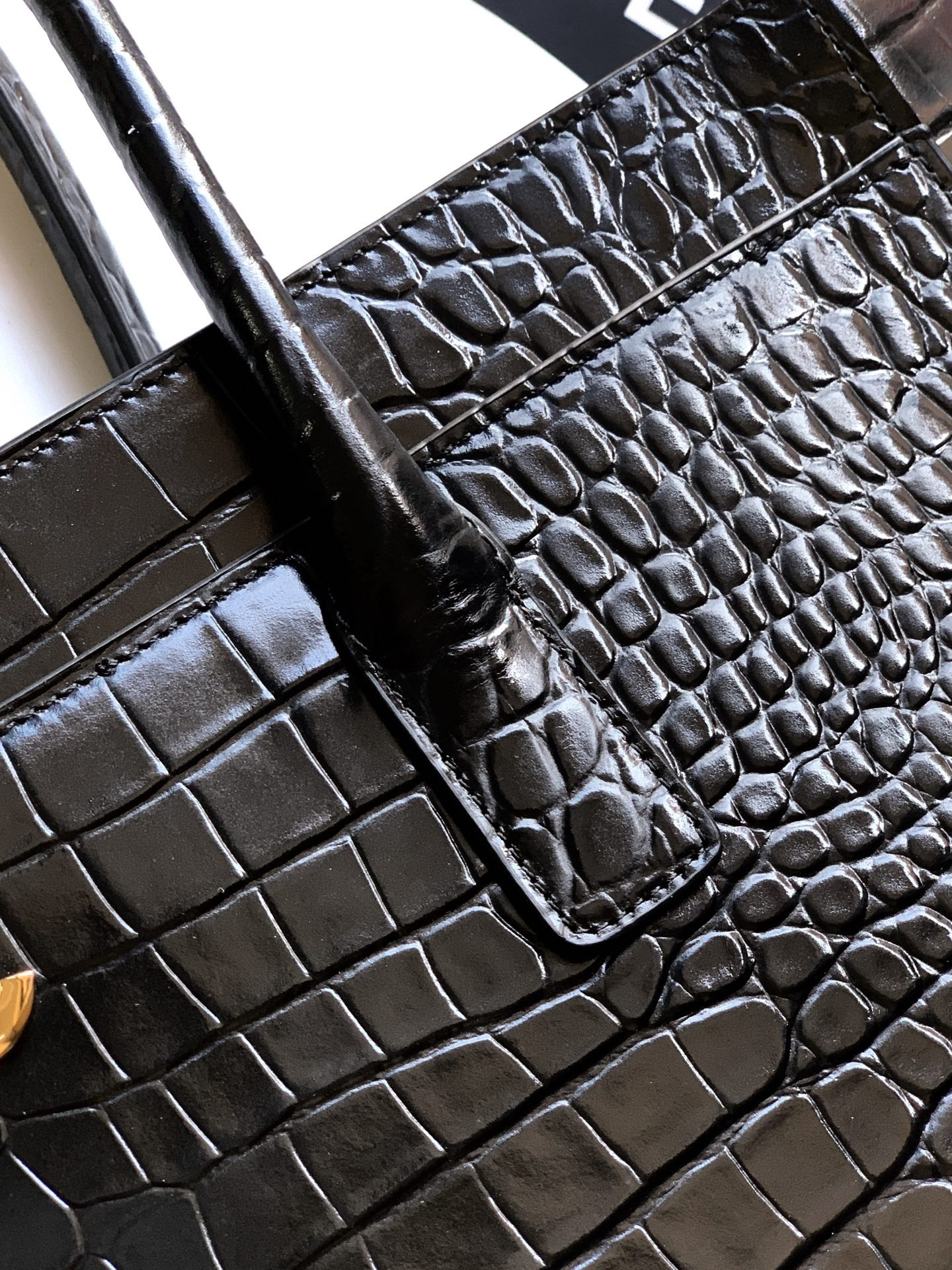 Ch**el Tote Crocodile-embossed Bag 35x21x12cm